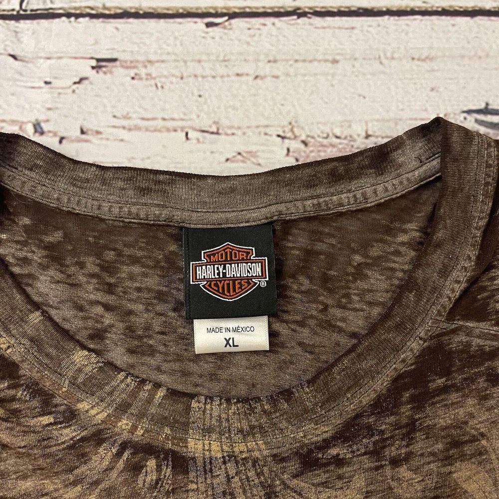 Harley Davidson Motor Cycles Mens Heather Brown‎ Biker Hillbilly Shirt Size XL - Picture 2 of 10